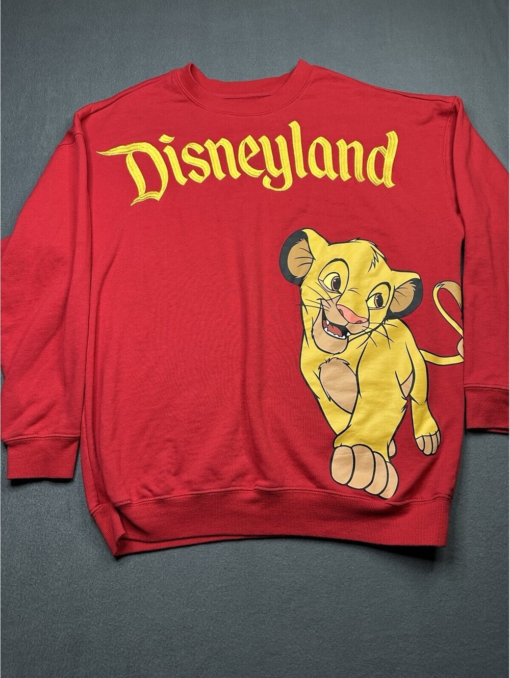 Disneyland Embroidered Sweatshirt The Lion King Simba & Nala Adult Size L